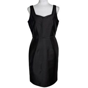 NWT‎ Talbots Wool Silk Sheath Dress Size 10 P Black Shantung Satin Party Formal